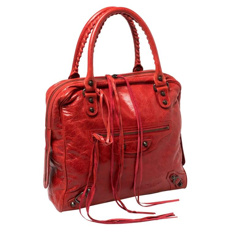 مملوكة مسبقًا Balenciaga Blood Chevre Leather Mini RH Bowling Bag