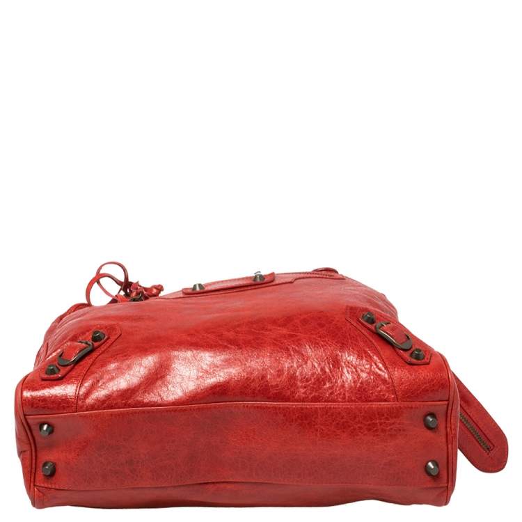 مملوكة مسبقًا Balenciaga Blood Chevre Leather Mini RH Bowling Bag