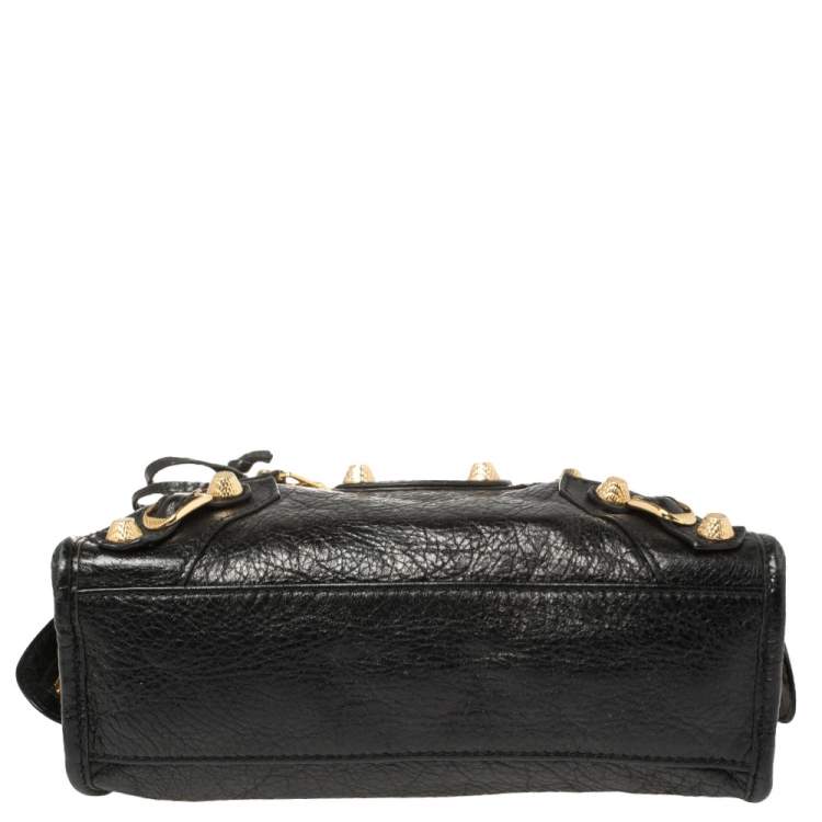 Pre Owned Balenciaga Black Leather Mini Classic City Bag