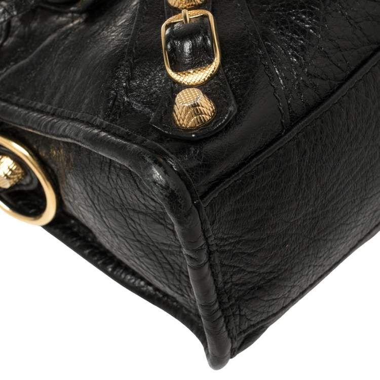 Pre Owned Balenciaga Black Leather Mini Classic City Bag