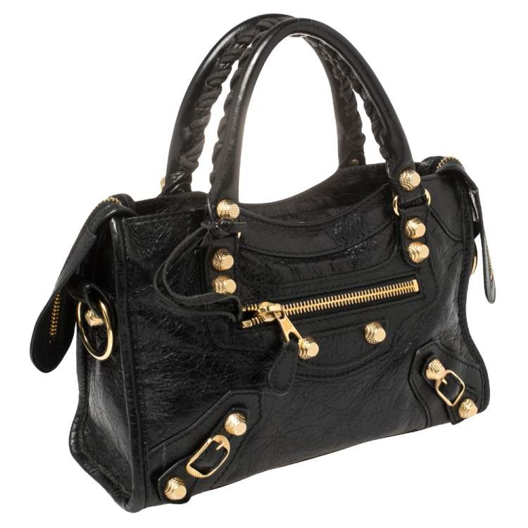 Pre Owned Balenciaga Black Leather Mini Classic City Bag