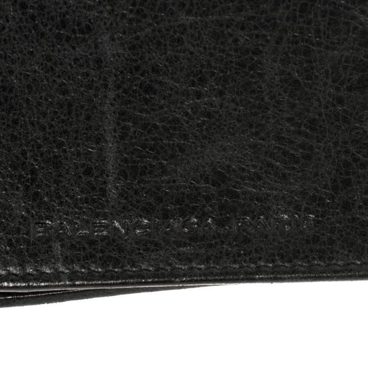 Pre Owned Balenciaga Dark Green Leather Motocross Classic Organizer Wallet