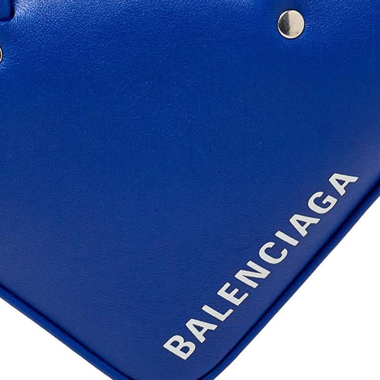 Pre Owned Balenciaga Blue Leather Triangle Electric Duffle Bag