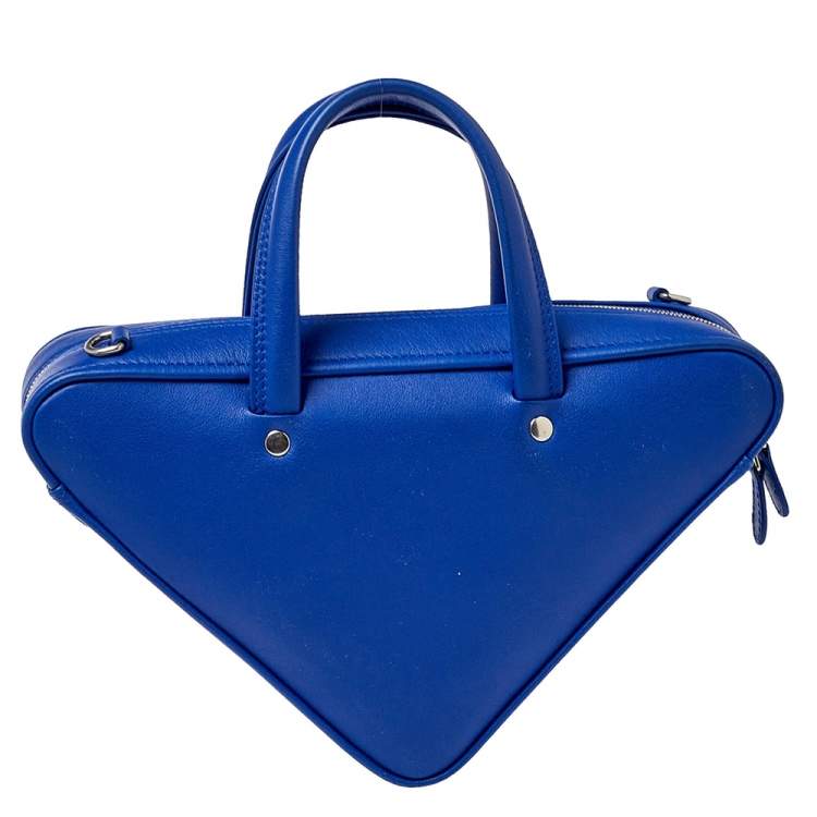 Pre Owned Balenciaga Blue Leather Triangle Electric Duffle Bag