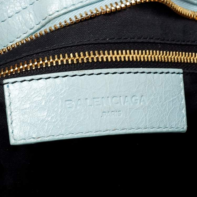 Pre Owned Balenciaga Turquoise Leather RH City Tote