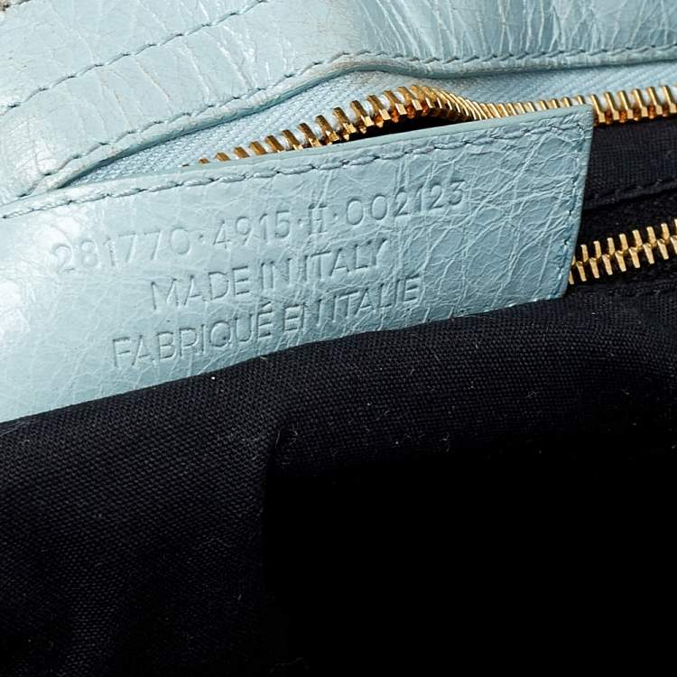 Pre Owned Balenciaga Turquoise Leather RH City Tote
