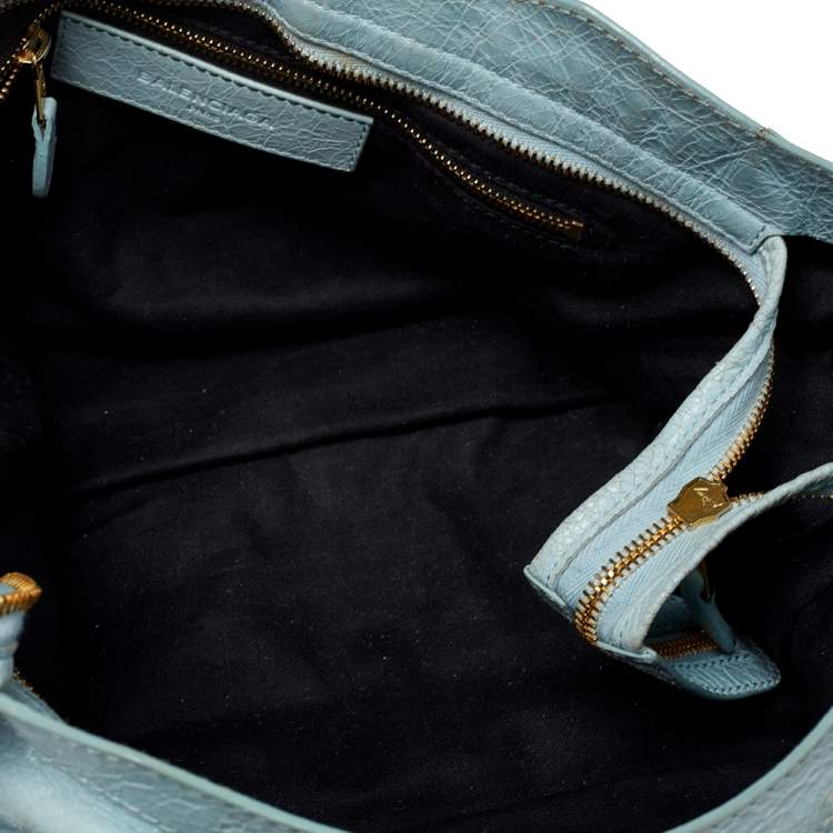 Pre Owned Balenciaga Turquoise Leather RH City Tote