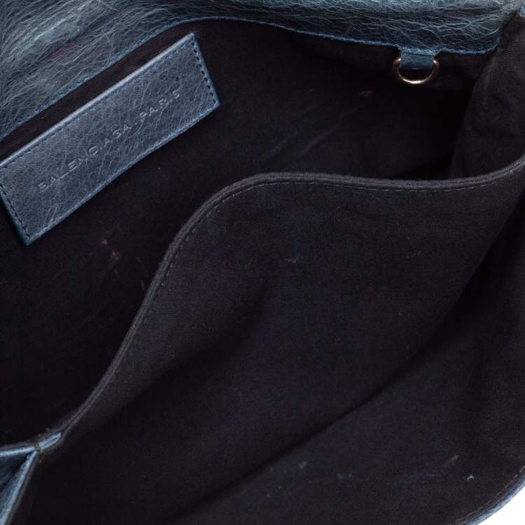 Pre Owned Balenciaga  Vert Menthe Leather Motocross Giant 21 Envelope Clutch