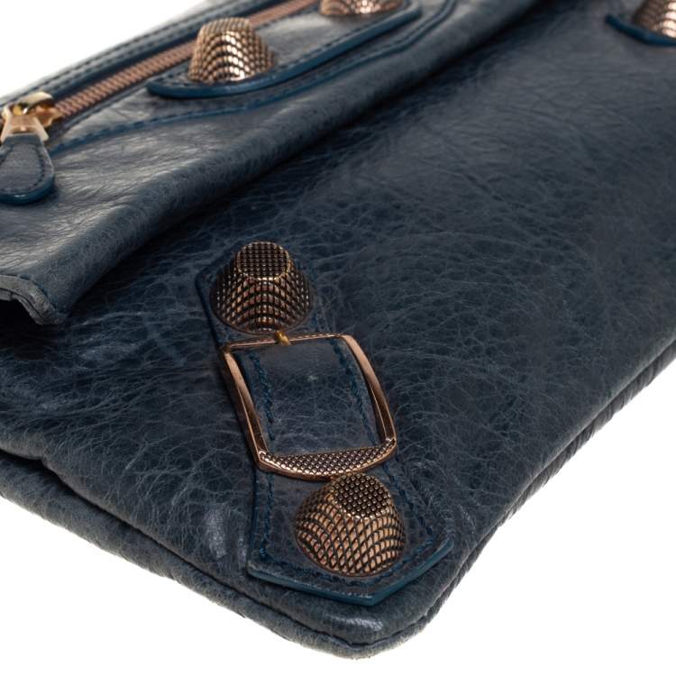 Pre Owned Balenciaga  Vert Menthe Leather Motocross Giant 21 Envelope Clutch