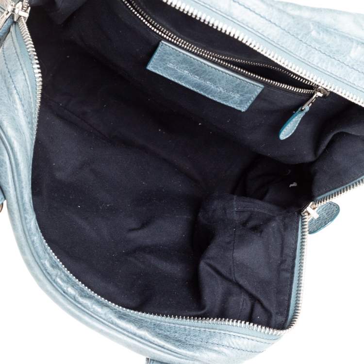 Pre Owned Balenciaga Grey Leather Giant Street Bowler Bag