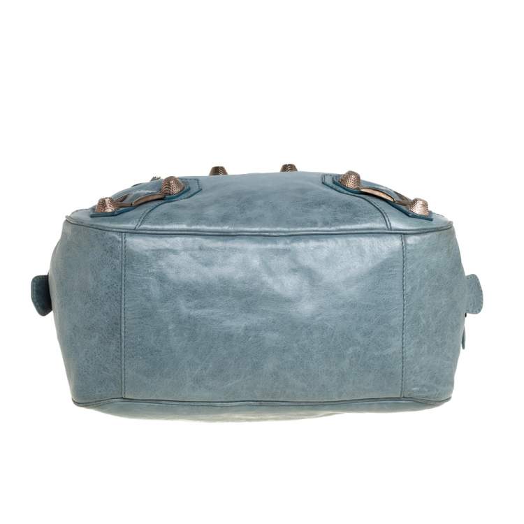 Pre Owned Balenciaga Grey Leather Giant Street Bowler Bag
