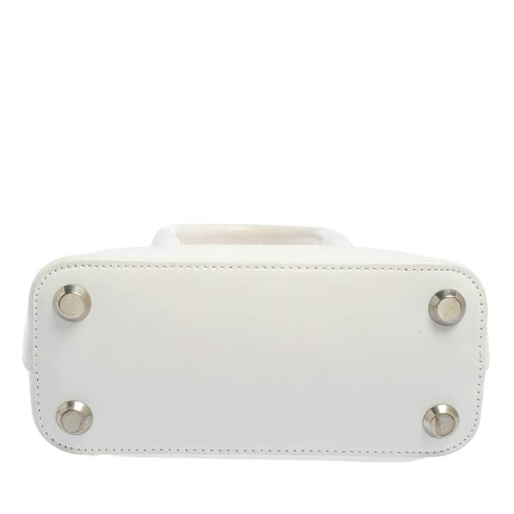 مملوكة مسبقًا Balenciaga White Leather XXS Ville Logo Satchel