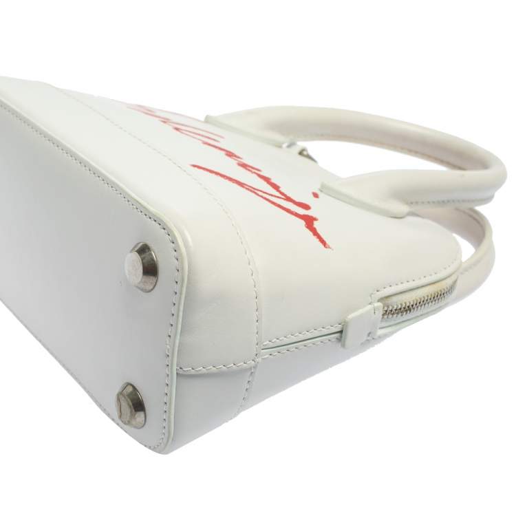 مملوكة مسبقًا Balenciaga White Leather XXS Ville Logo Satchel