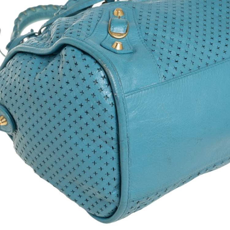 مملوكة مسبقًا Balenciaga Papete Perforated Leather Maxi Twiggy Bag