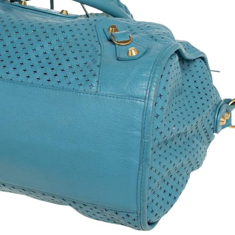 مملوكة مسبقًا Balenciaga Papete Perforated Leather Maxi Twiggy Bag