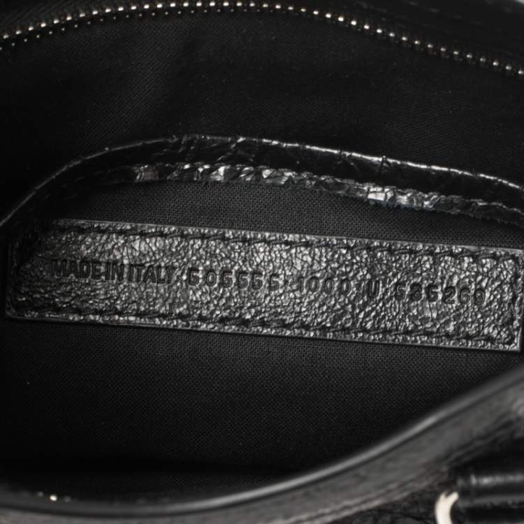 Pre Owned Balenciaga Black Leather Classic Nano City Tote Bag