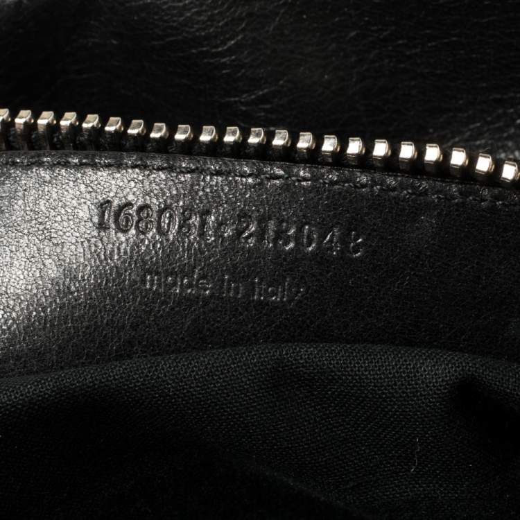 Pre Owned Balenciaga Black Matelassé Leather RH MM Bag