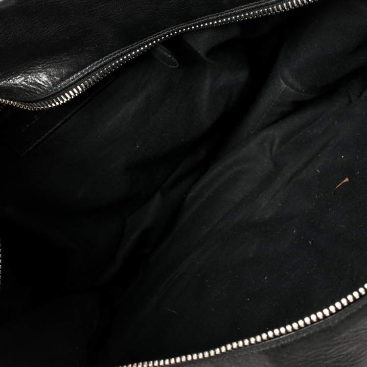 Pre Owned Balenciaga Black Matelassé Leather RH MM Bag