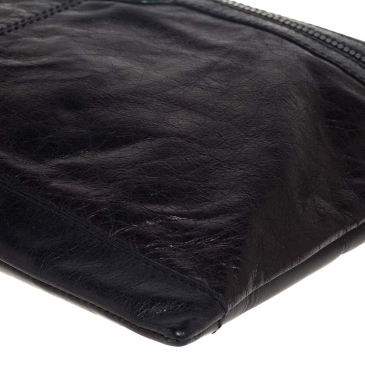Pre Owned Balenciaga Black Leather Classic City Pouch