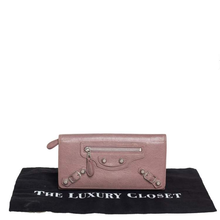Pre Owned Balenciaga Tomette Leather Classic Money Continental Wallet