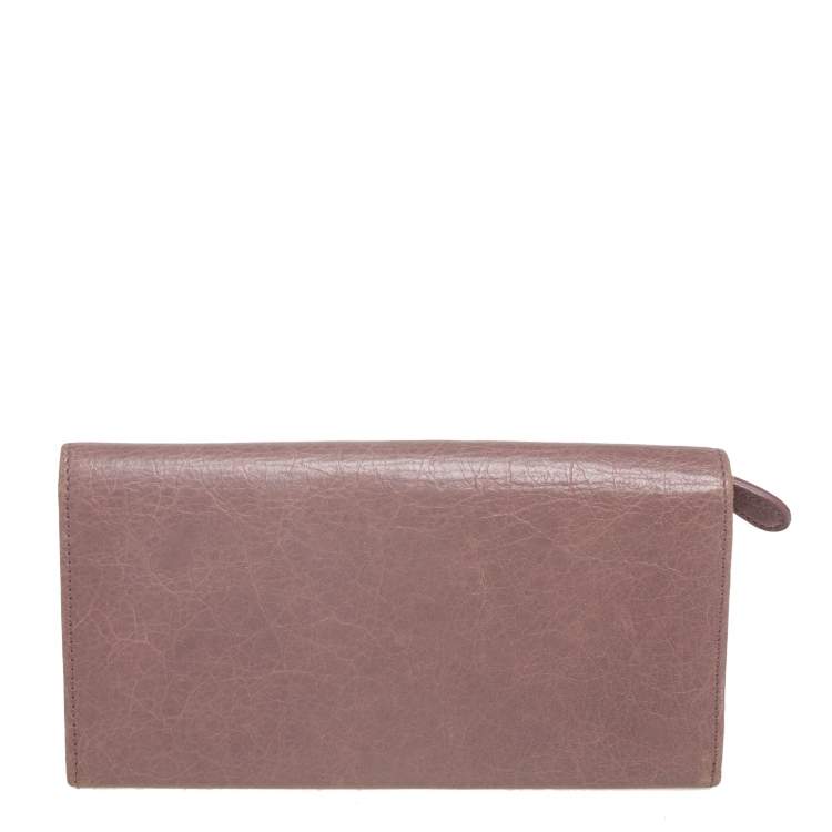 Pre Owned Balenciaga Tomette Leather Classic Money Continental Wallet