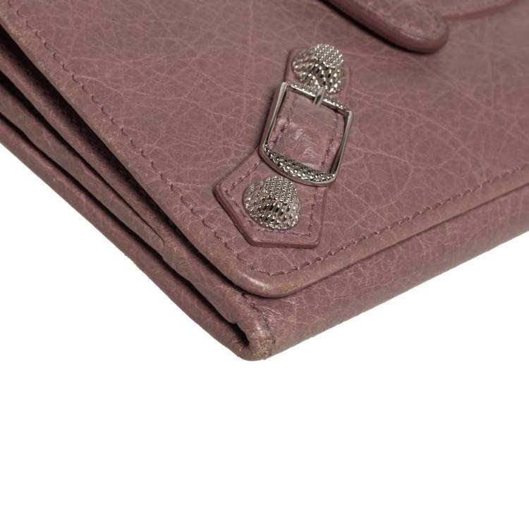 Pre Owned Balenciaga Tomette Leather Classic Money Continental Wallet
