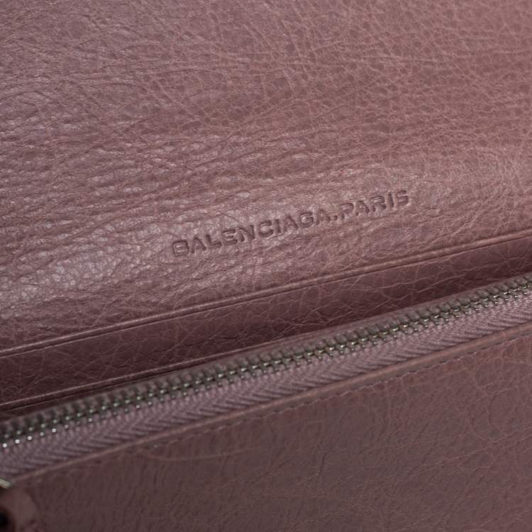 Pre Owned Balenciaga Tomette Leather Classic Money Continental Wallet