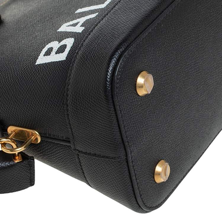 Pre Owned Balenciaga Black Leather S Ville Logo Satchel