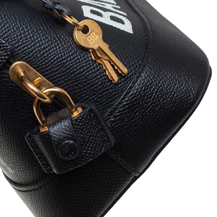 Pre Owned Balenciaga Black Leather S Ville Logo Satchel