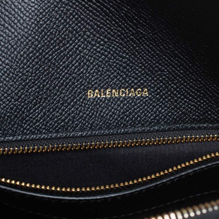 Pre Owned Balenciaga Black Leather S Ville Logo Satchel