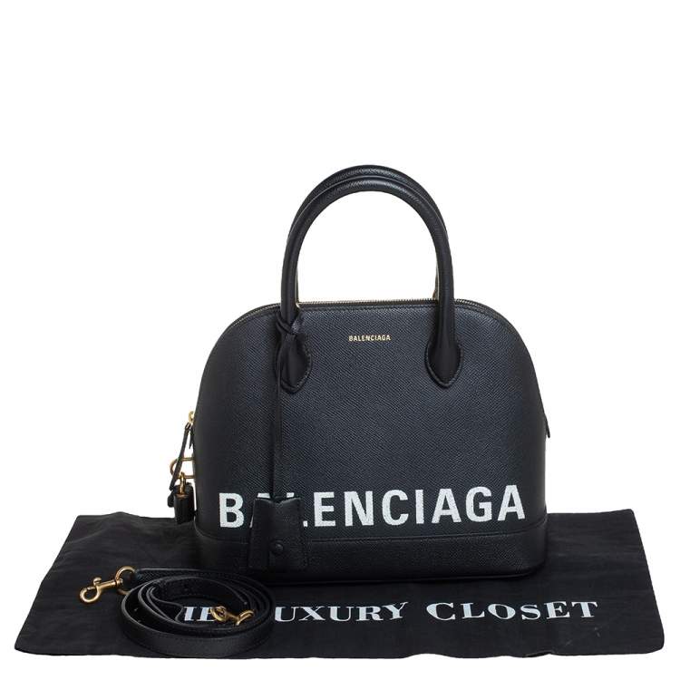 Pre Owned Balenciaga Black Leather S Ville Logo Satchel