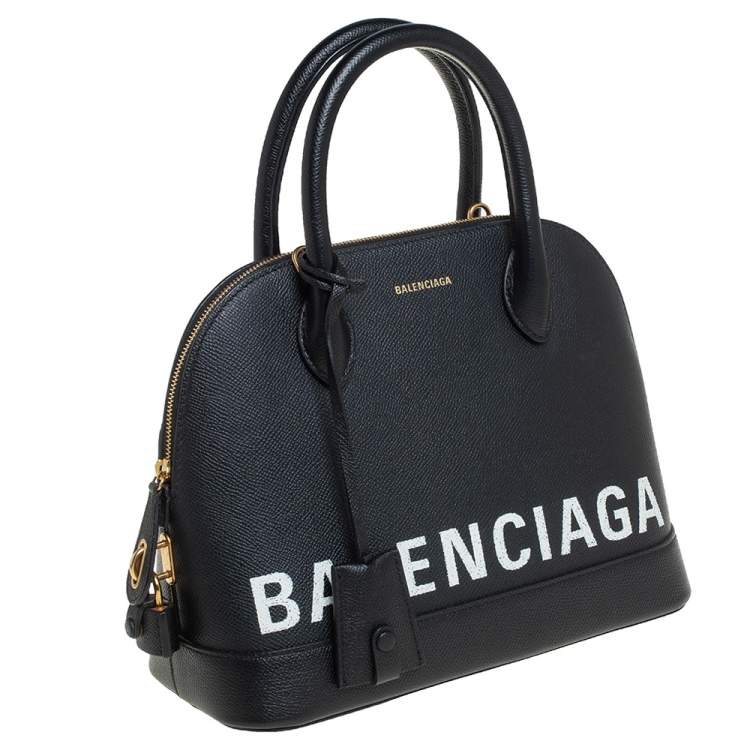 Pre Owned Balenciaga Black Leather S Ville Logo Satchel