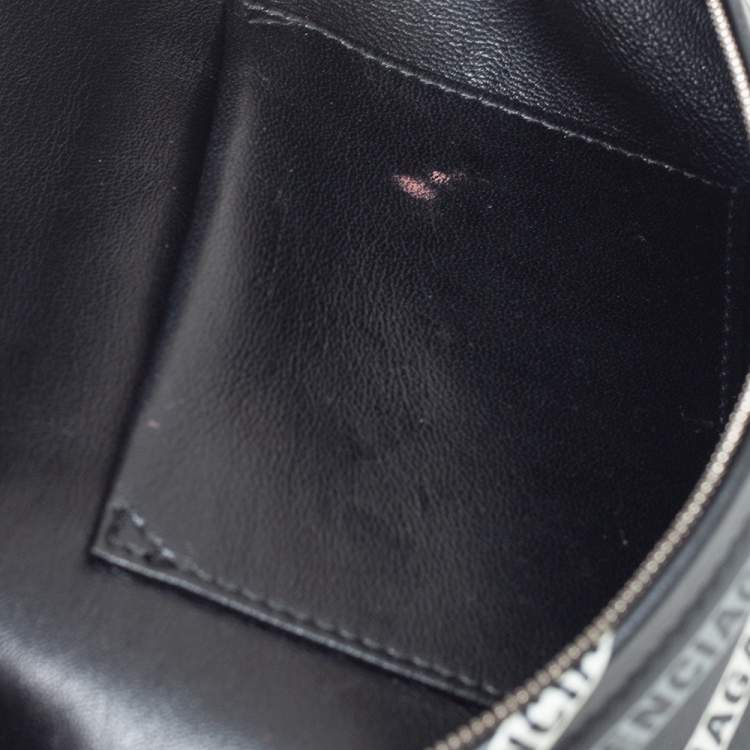 Pre Owned Balenciaga Black/White Leather XS Souvenir Bike Chain Bag