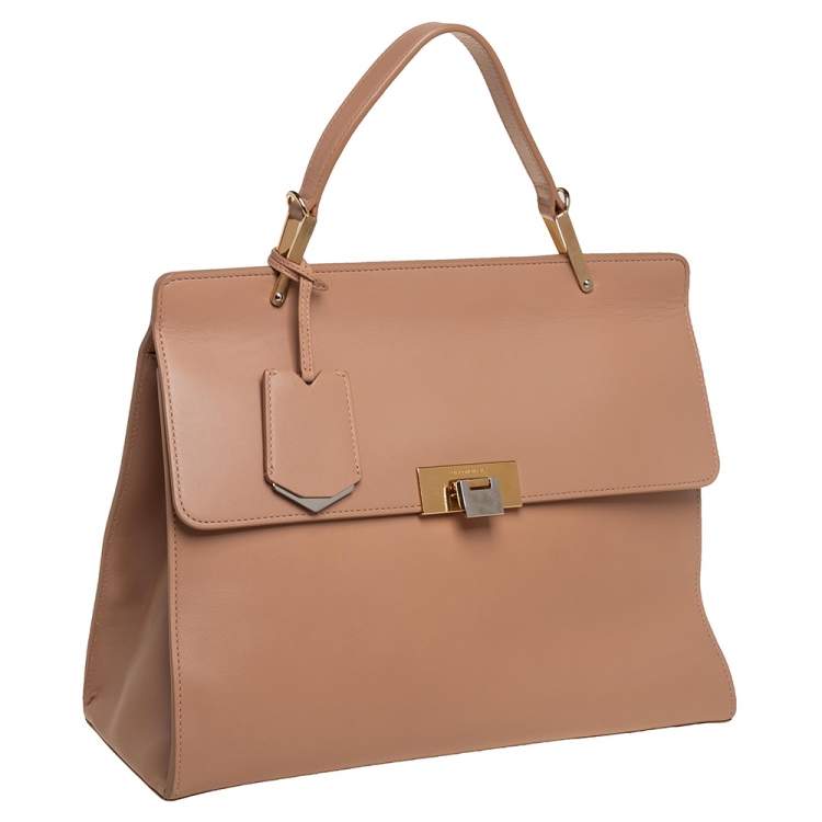 Pre Owned Balenciaga Beige Leather Le Dix Cartable Top Handle Bag