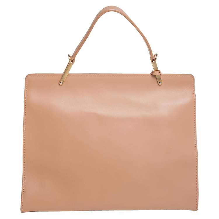 Pre Owned Balenciaga Beige Leather Le Dix Cartable Top Handle Bag
