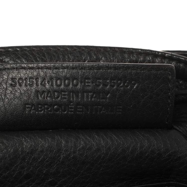 Pre Owned Balenciaga Black Soft Leather Papier Plate Bucket Bag