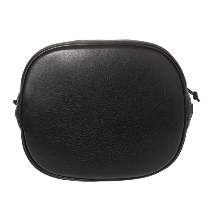 Pre Owned Balenciaga Black Soft Leather Papier Plate Bucket Bag