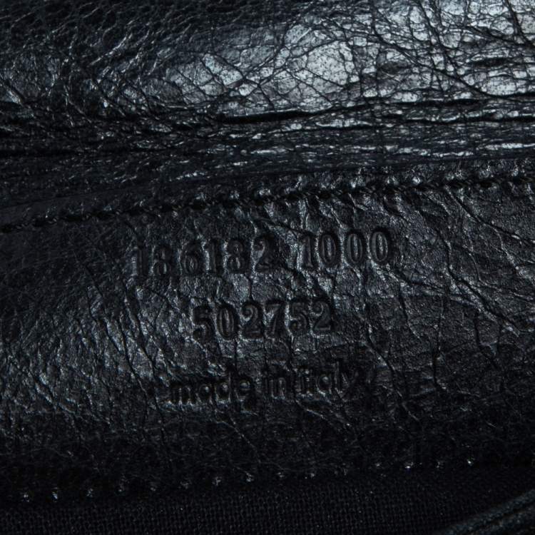 Pre Owned Balenciaga Black Leather Motocross Giant 21 Envelope Clutch