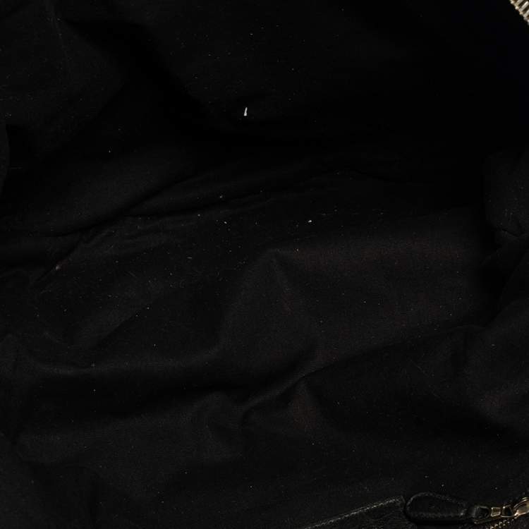 Pre Owned Balenciaga Black Lambskin Leather Giant 12 Gold Motocross Sphere Hobo