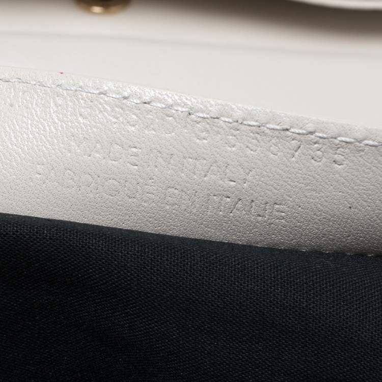 Pre Owned Balenciaga White Leather Metallic Edge Envelope Clutch