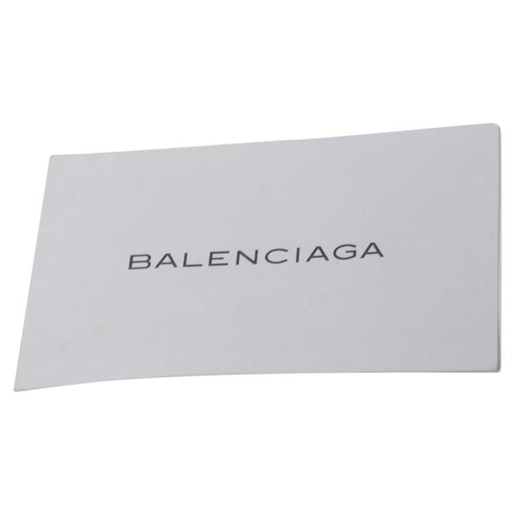 Pre Owned Balenciaga White Lambskin Leather Giant Gold Flat Clutch Bag
