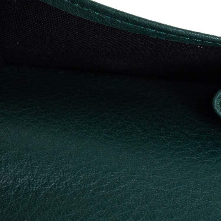 Pre Owned Balenciaga Vert Sauge Leather Mini Papier Wallet