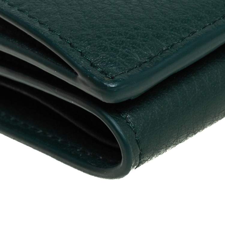 Pre Owned Balenciaga Vert Sauge Leather Mini Papier Wallet