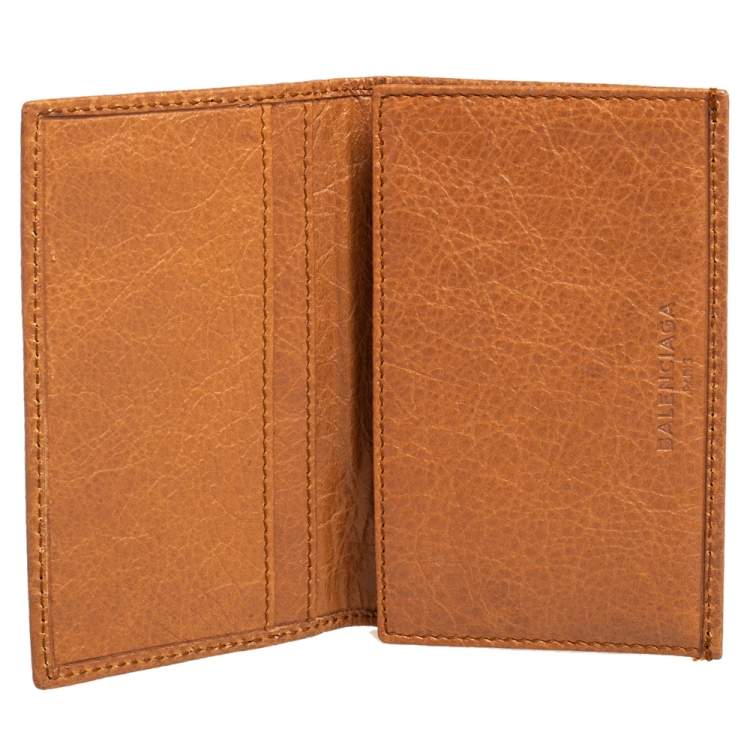 Pre Owned Balenciaga Cumin Leather Screw Bifold Card Holder