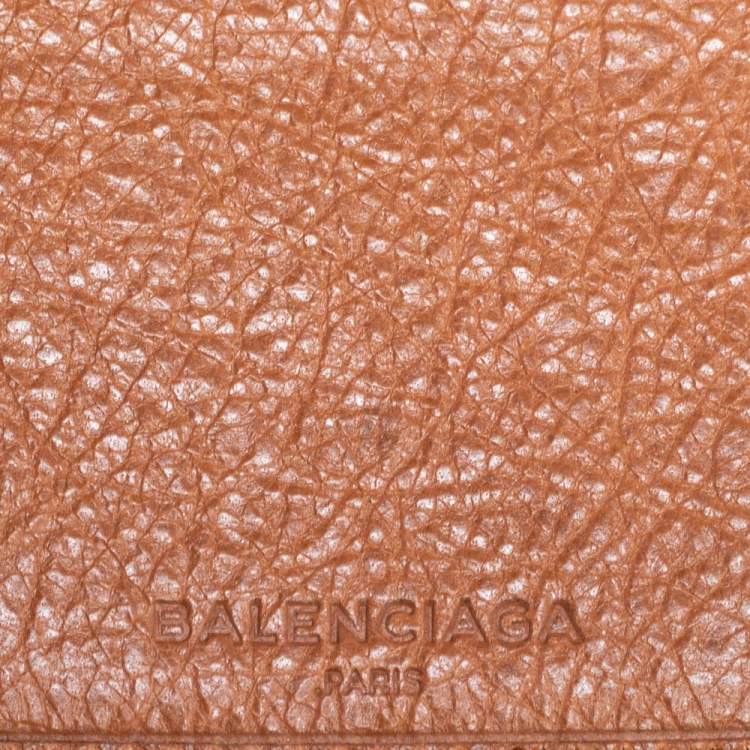 Pre Owned Balenciaga Cumin Leather Screw Bifold Card Holder