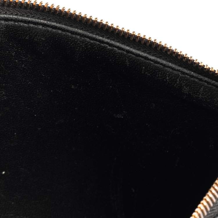Pre Owned Balenciaga Black Leather Logo Pouch