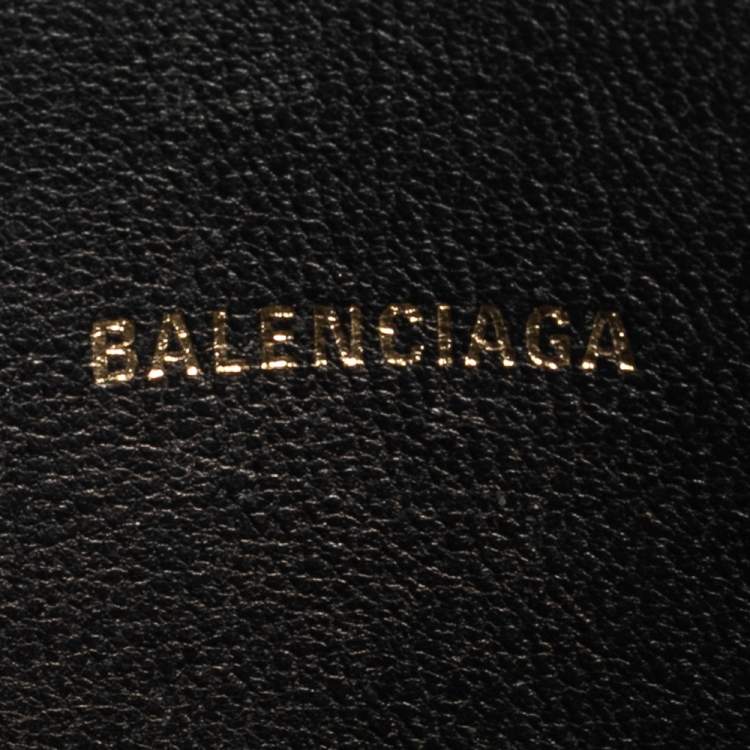 Pre Owned Balenciaga Black Leather Logo Pouch
