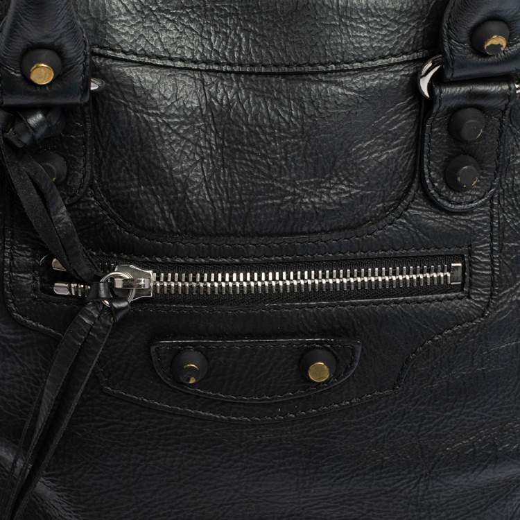 مملوكة مسبقًا Balenciaga Black Leather Classic RH Bowler Satchel