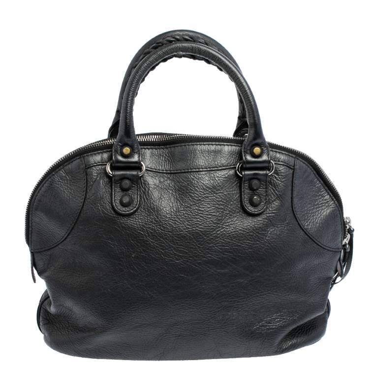 مملوكة مسبقًا Balenciaga Black Leather Classic RH Bowler Satchel