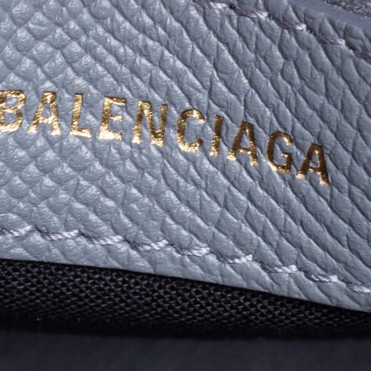 Pre Owned Balenciaga Grey Leather S Ville Logo Satchel